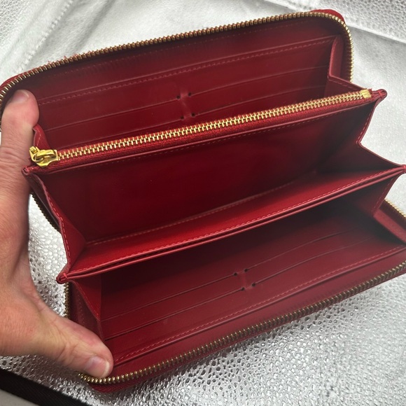 Pink and red Louis Vuitton Rayures Vernis long wallet EUC (With BOX & DU… - Picture 5 of 11